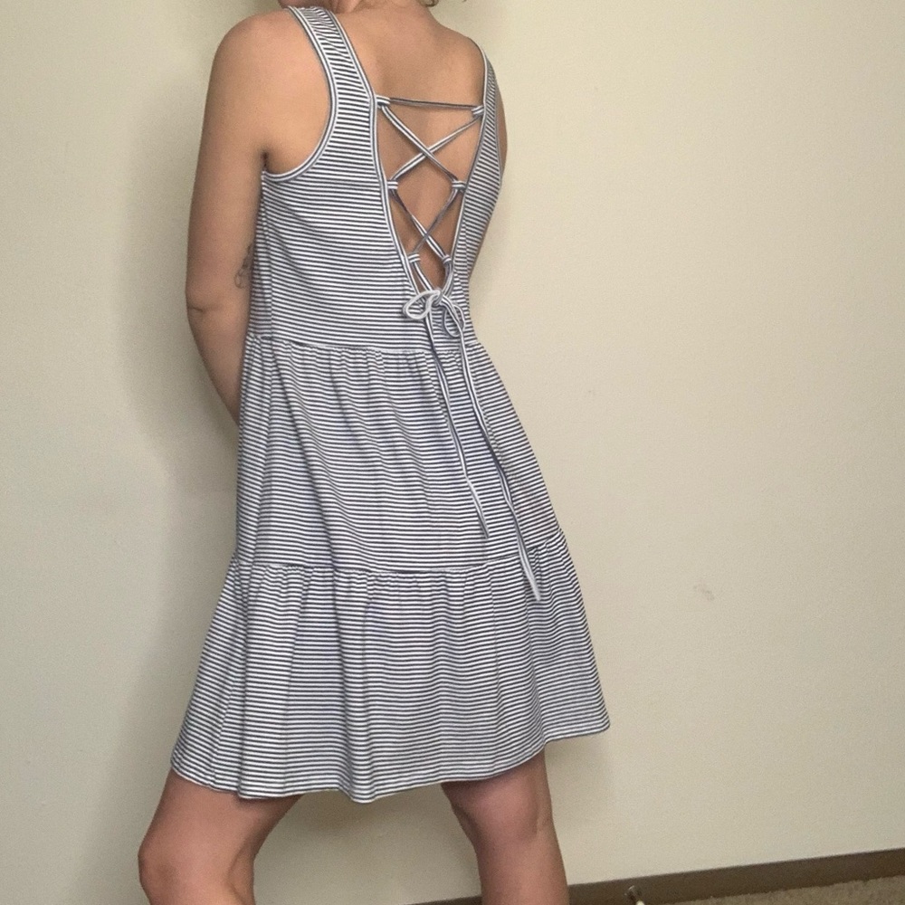 Italian Made Cotton Sundress Striped Babydoll Fit